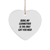 Godmother Gifts from Men, Gifts for Godmother, Heart Ornament, Funny Quote, Christmas Unique - Image 1